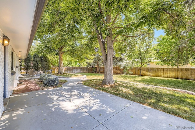 3374 S Niagara Way, Denver, CO 80224 - fenced backyard featuring a patio