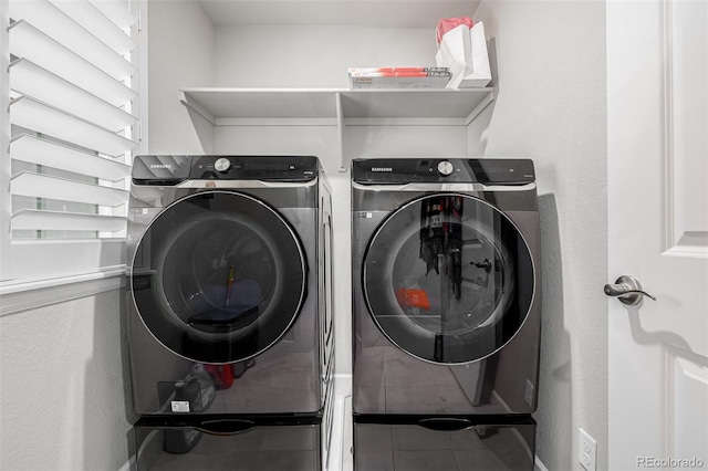 8358 Howell St Unit B, Arvada, CO 80005 - washroom with independent washer and dryer and tile patterned floors