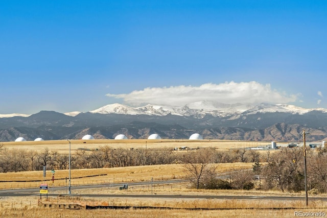 property view of mountains featuring a rural view