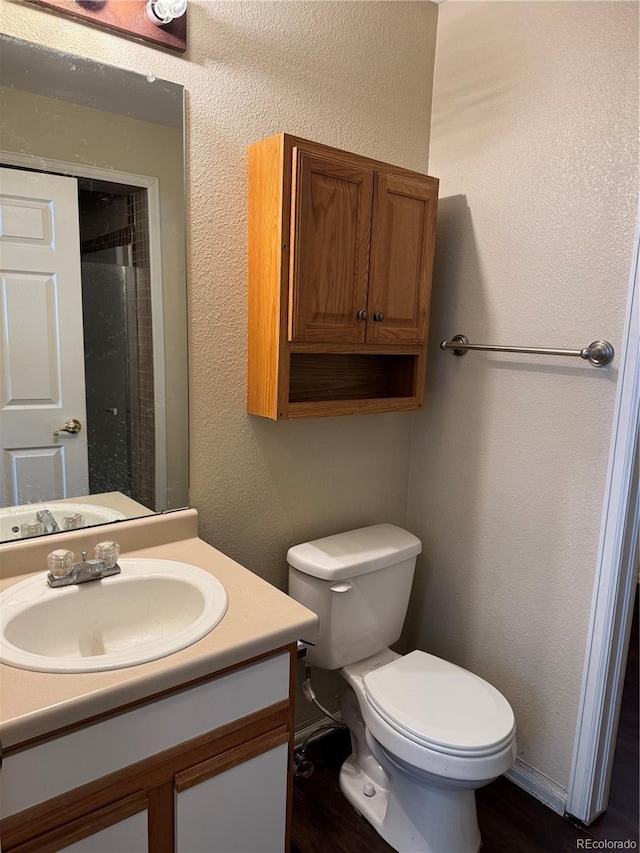 bathroom with toilet and vanity