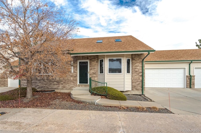 view of front of house with a garage