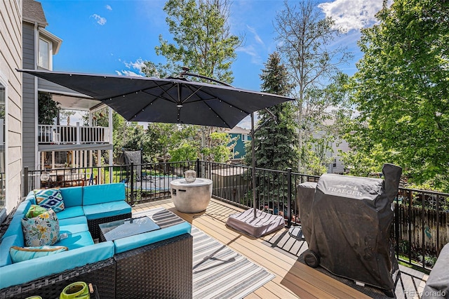 6039 S Ukraine Cir, Aurora, CO 80015 - deck with outdoor lounge area