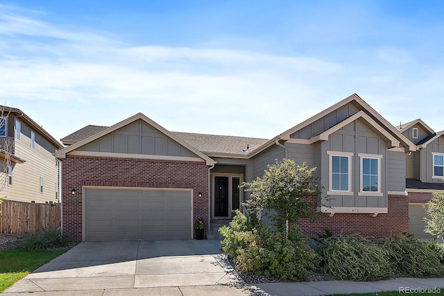 view of front facade with a garage