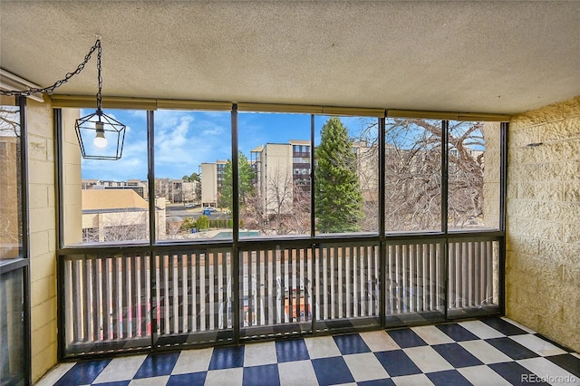 view of unfurnished sunroom