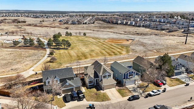 aerial view with a residential view