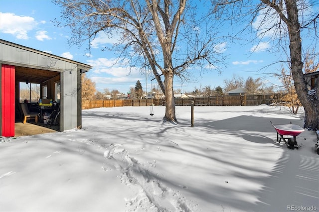 view of snowy yard