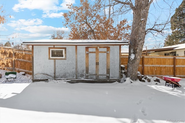 view of snow covered structure