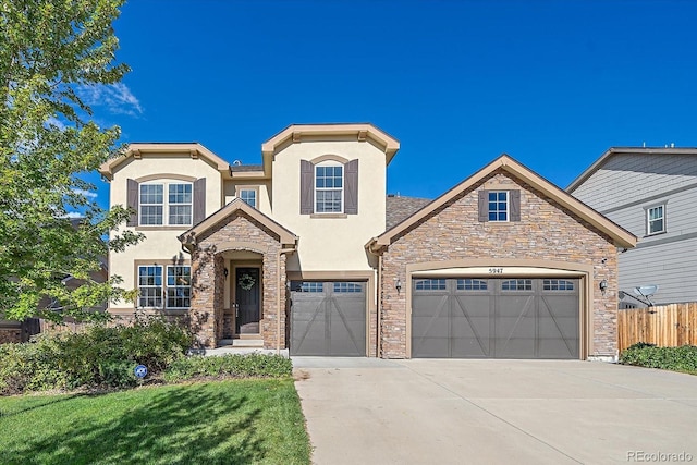 view of front of property featuring a garage