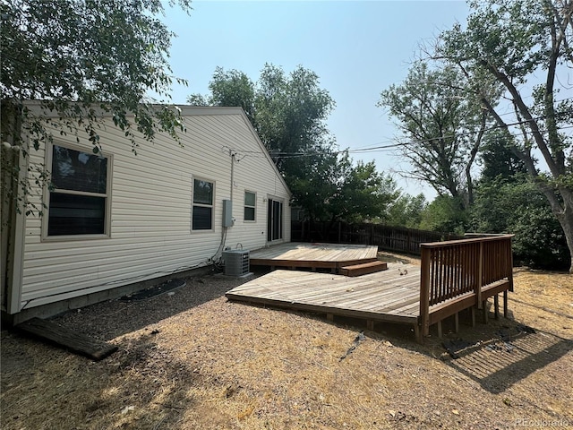 deck with central AC unit