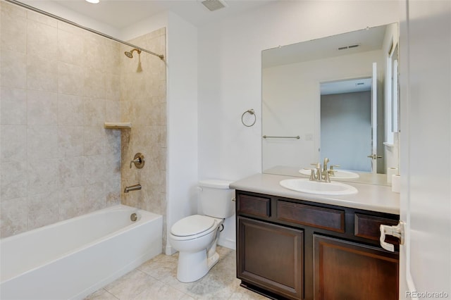 2454 Ambience Ln, Castle Rock, CO 80109 - full bathroom featuring vanity, toilet, bathing tub / shower combination, and tile patterned flooring