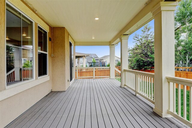 2454 Ambience Ln, Castle Rock, CO 80109 - wooden deck with a residential view