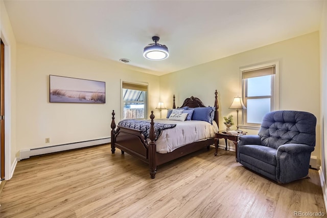 3245 S Kendall St, Denver, CO 80227 - bedroom with a baseboard radiator and light wood-type flooring
