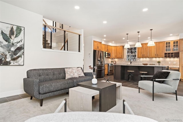 2037 River W Dr, Windsor, CO 80550 - living area with recessed lighting and tile patterned flooring