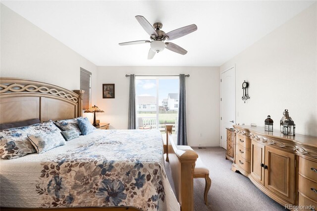 14454 Grape Way, Thornton, CO 80602 - bedroom featuring light colored carpet, a ceiling fan, and baseboards