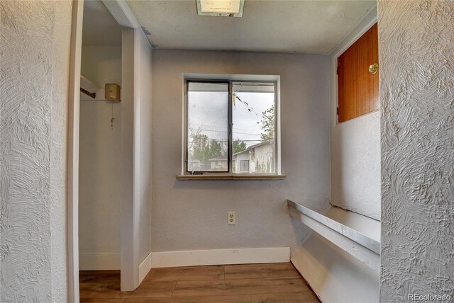 4514 Bryant St, Denver, CO 80211 - hallway with wood finished floors and baseboards