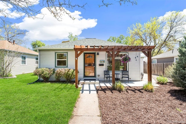 2252 Lamar St, Edgewater, CO 80214 - view of front of home with a pergola, roof with shingles, and covered porch