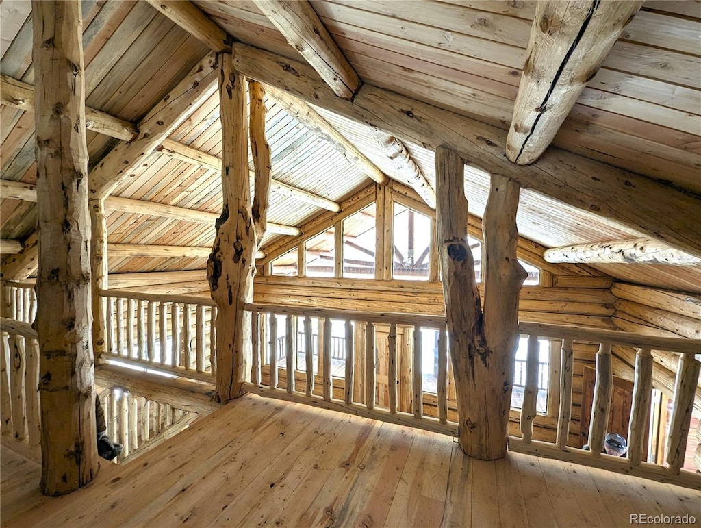 view of unfinished attic