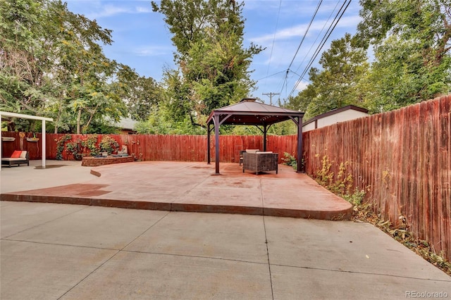 view of patio / terrace with a gazebo