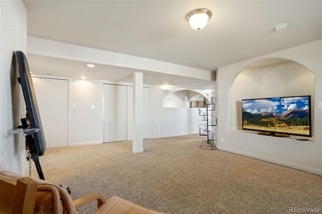 17950 Cumbres Rd, Peyton, CO 80831 - finished basement with carpet flooring and baseboards