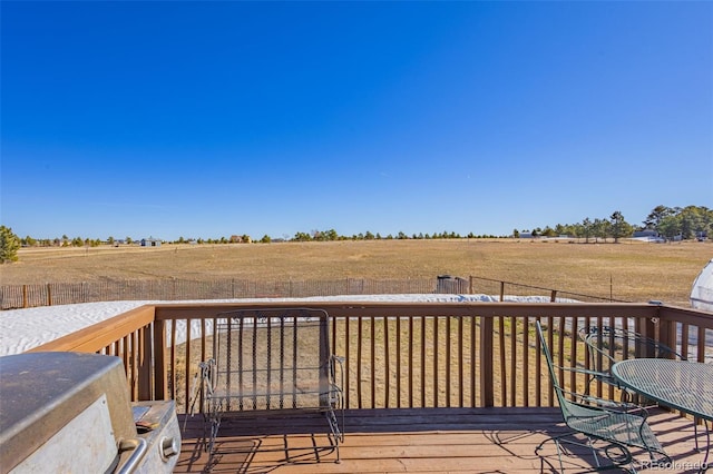 17950 Cumbres Rd, Peyton, CO 80831 - deck featuring a rural view and a fenced backyard