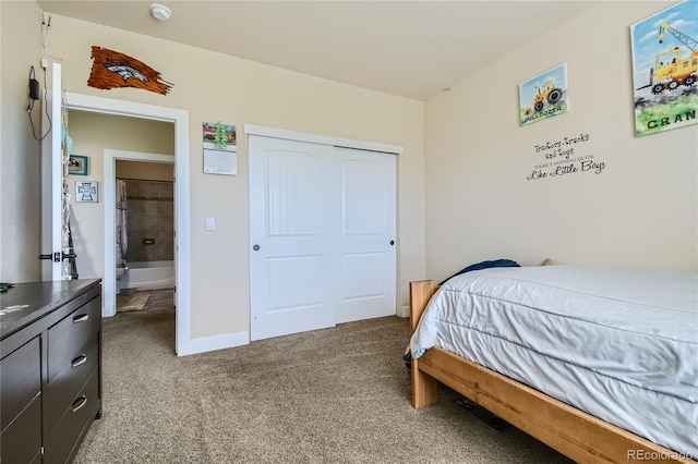 bedroom featuring carpet