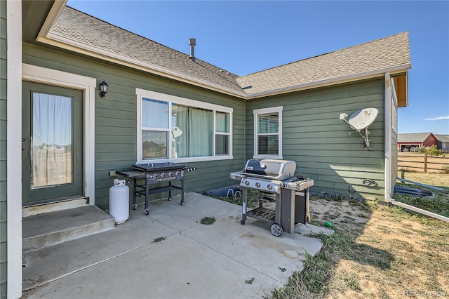 view of patio with area for grilling