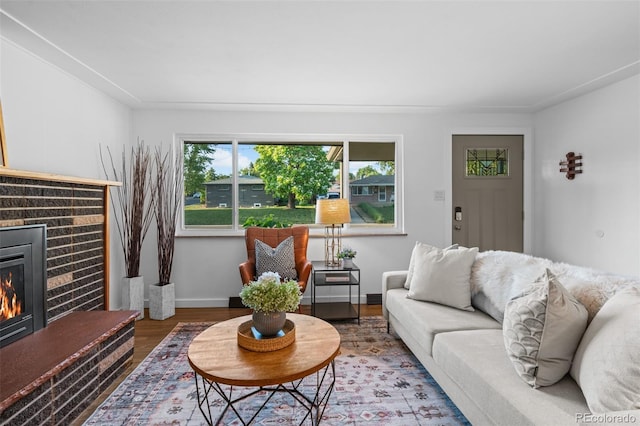 4100 Shaw Blvd, Westminster, CO 80031 - living room with a fireplace and wood finished floors
