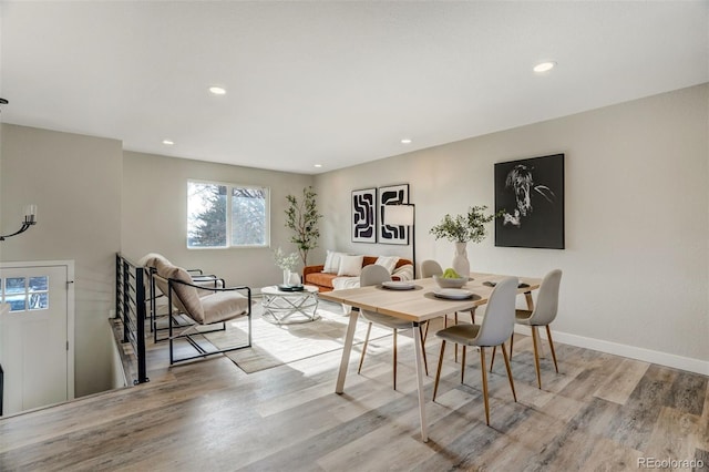 dining area featuring light hardwood / wood-style floors