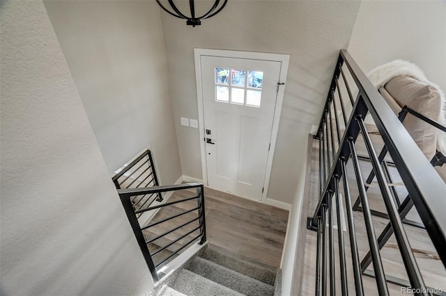 entrance foyer featuring wood-type flooring