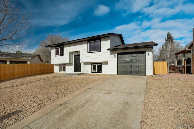 raised ranch with a garage