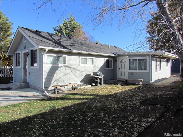 rear view of property with a patio