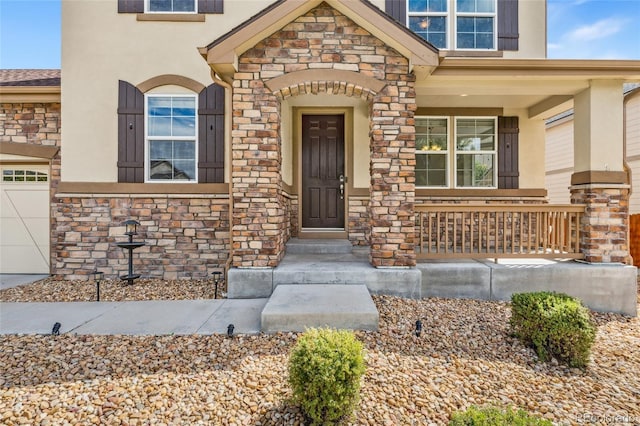 doorway to property featuring covered porch