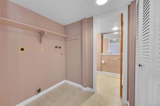 laundry room featuring electric dryer hookup and washer hookup