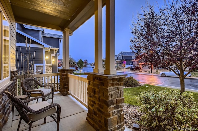 view of patio with covered porch