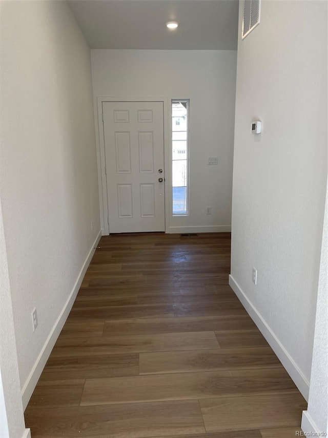 foyer featuring dark hardwood / wood-style flooring