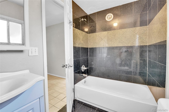 6671 Grove St, Denver, CO 80221 - full bathroom featuring tile patterned floors, bathing tub / shower combination, and vanity