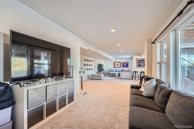 living room featuring carpet floors