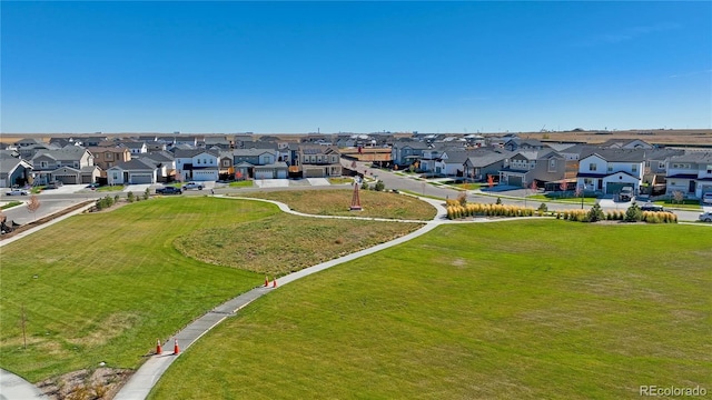 drone / aerial view with a residential view