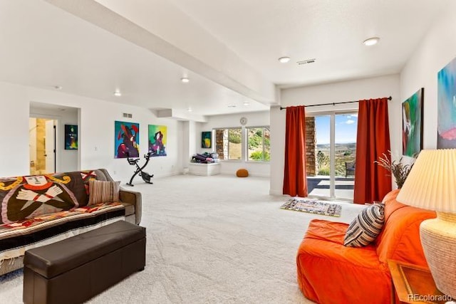 view of carpeted living room