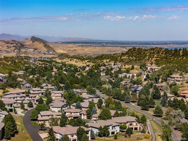 aerial view featuring a mountain view