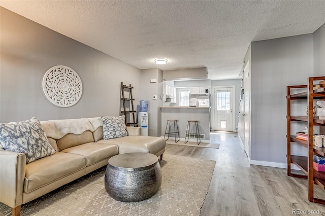 1068 Milo Cir Unit A, Lafayette, CO 80026 - living room featuring light wood finished floors and a textured ceiling
