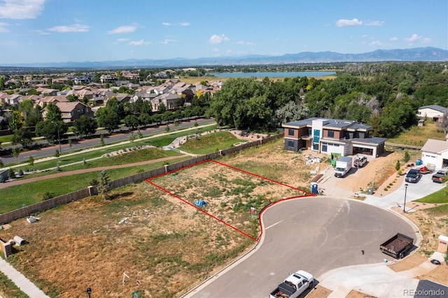 bird's eye view with a mountain view