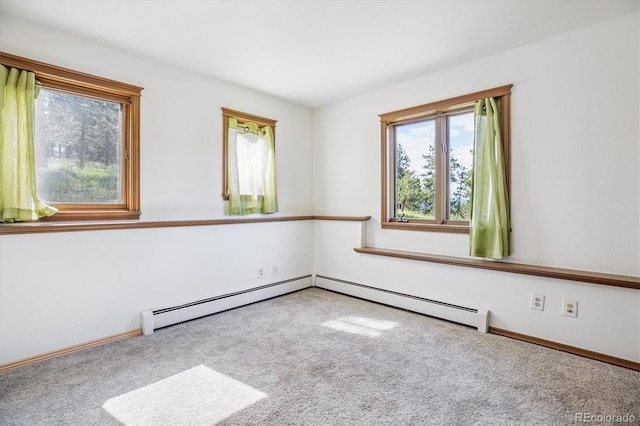 5939 S Skyline Dr, Evergreen, CO 80439 - carpeted empty room featuring baseboard heating