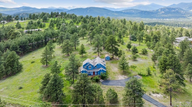 5939 S Skyline Dr, Evergreen, CO 80439 - view from above of property featuring a mountain backdrop