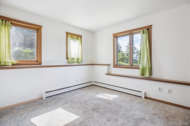 5939 S Skyline Dr, Evergreen, CO 80439 - empty room with carpet floors and baseboard heating
