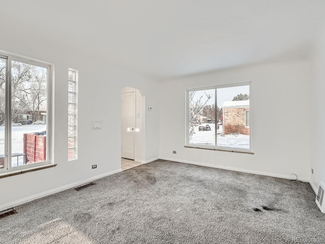 view of carpeted spare room