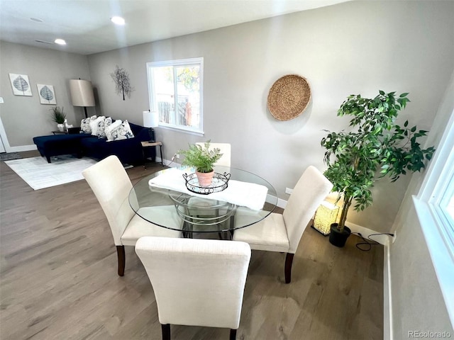 dining room featuring wood-type flooring