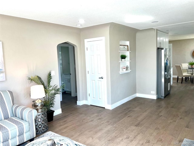 living room featuring hardwood / wood-style floors