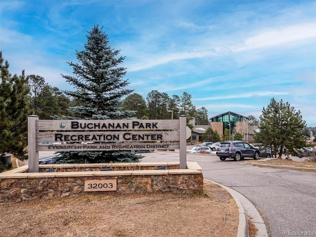 view of community sign