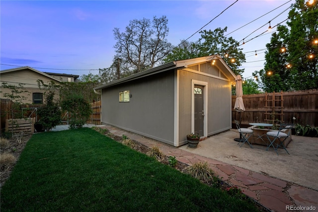 view of shed